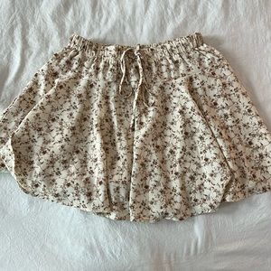 Brown Floral Skort